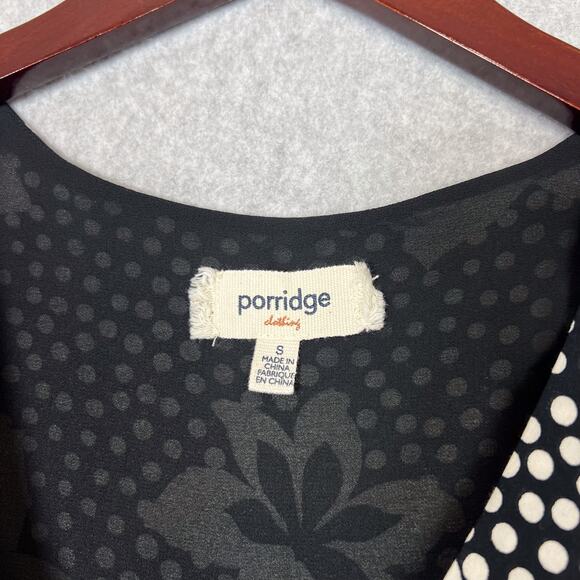 Anthropologie Porridge Black White Floral Amity Wrap Dress Size Small - Picture 9 of 10